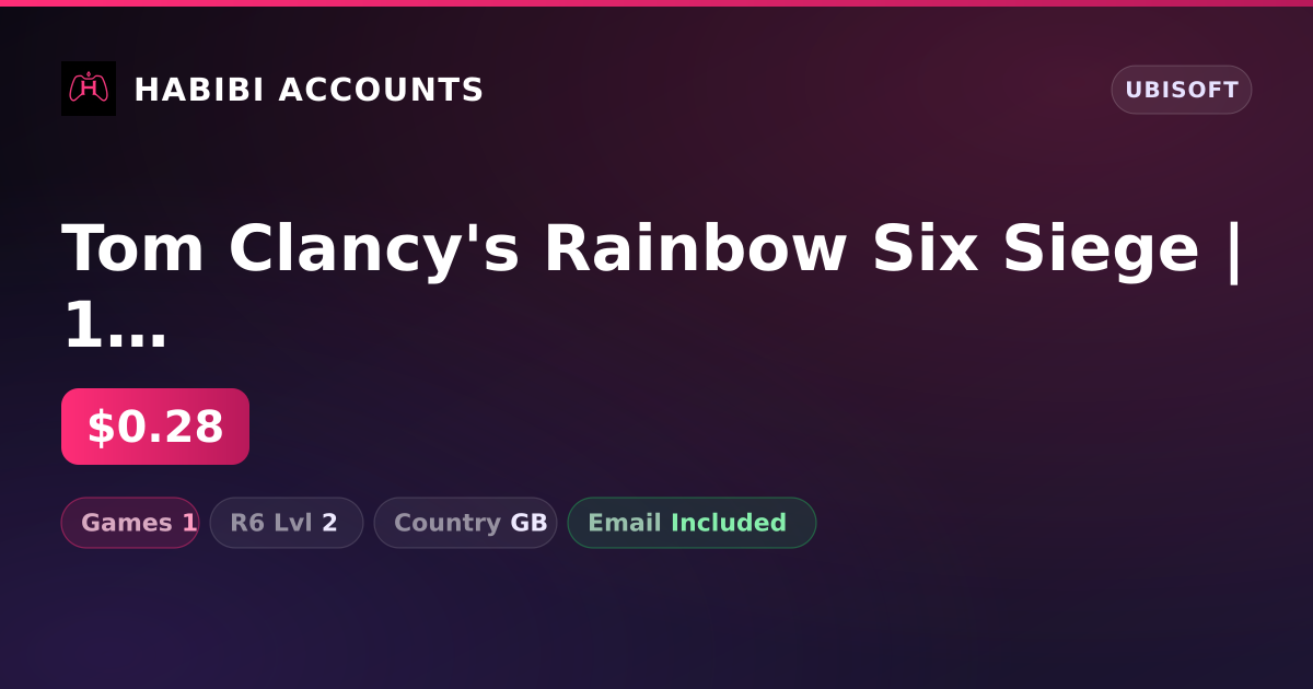 Tom Clancy's Rainbow Six Siege | 1 Games — HabibiAccounts