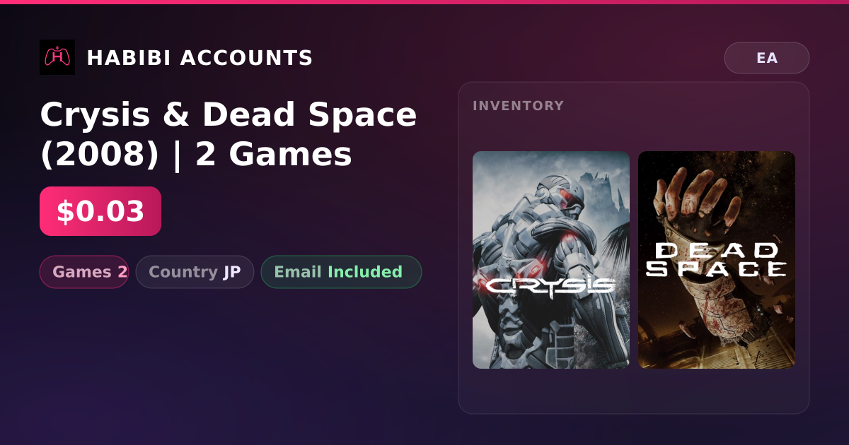 Crysis & Dead Space (2008) | 2 Games — HabibiAccounts
