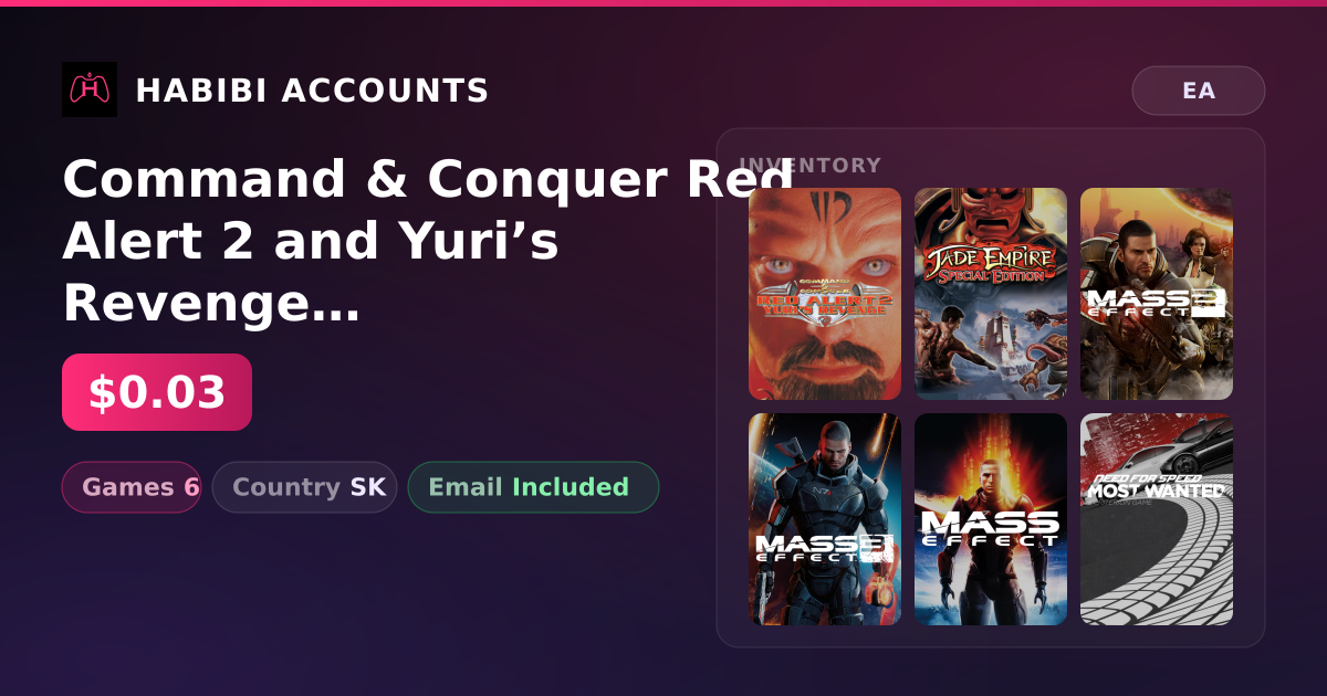 Command & Conquer Red Alert 2 and Yuri’s Revenge & Jade Empire: Special Edition | 6 Games — HabibiAccounts
