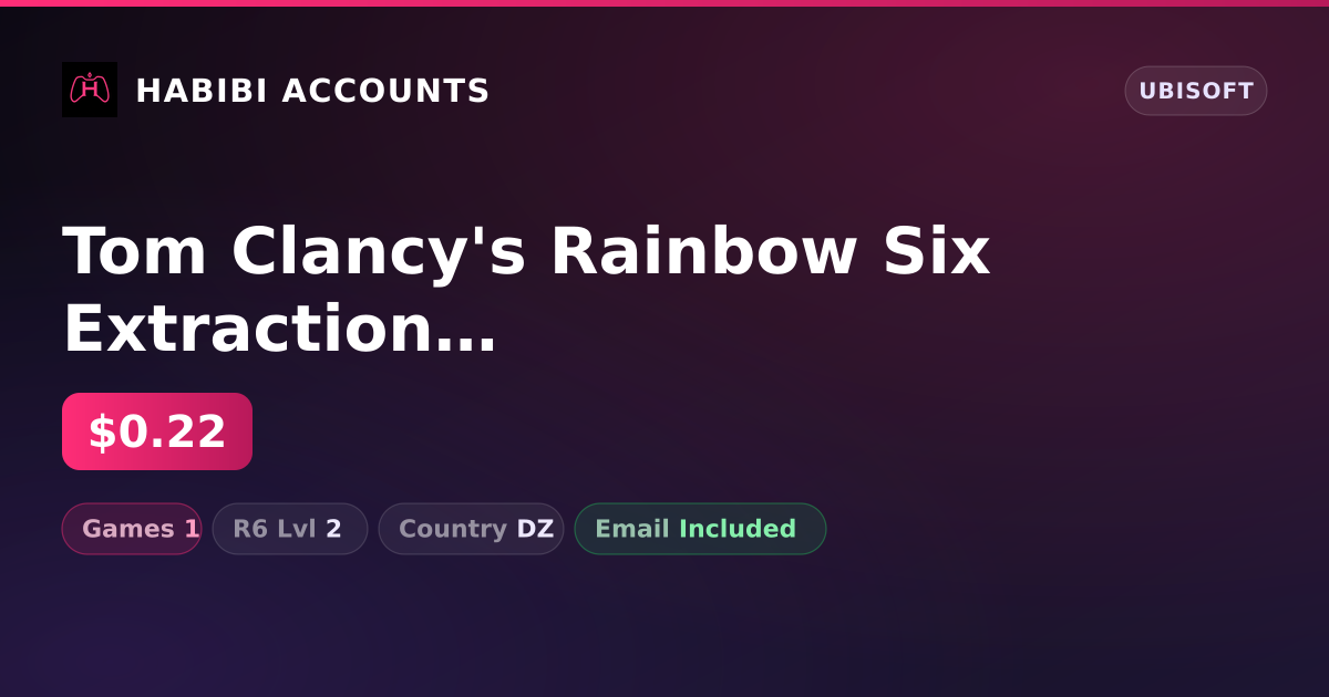 Tom Clancy's Rainbow Six Extraction | 1 Games — HabibiAccounts