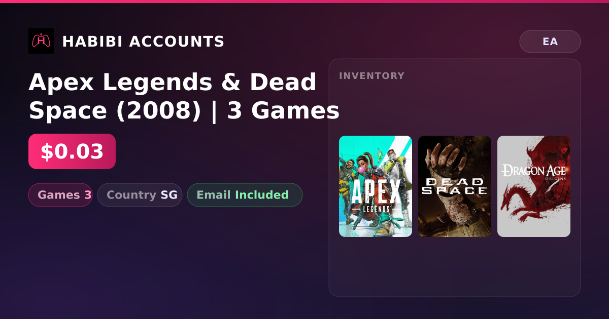 Apex Legends & Dead Space (2008) | 3 Games — HabibiAccounts
