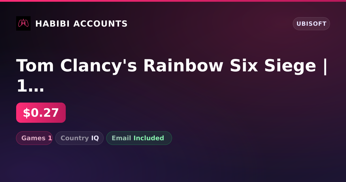 Tom Clancy's Rainbow Six Siege | 1 Games — HabibiAccounts