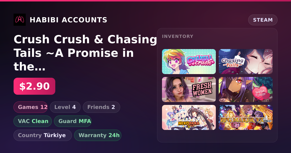Crush Crush & Chasing Tails ~A Promise in the Snow~ | 12 Games | Clean — HabibiAccounts