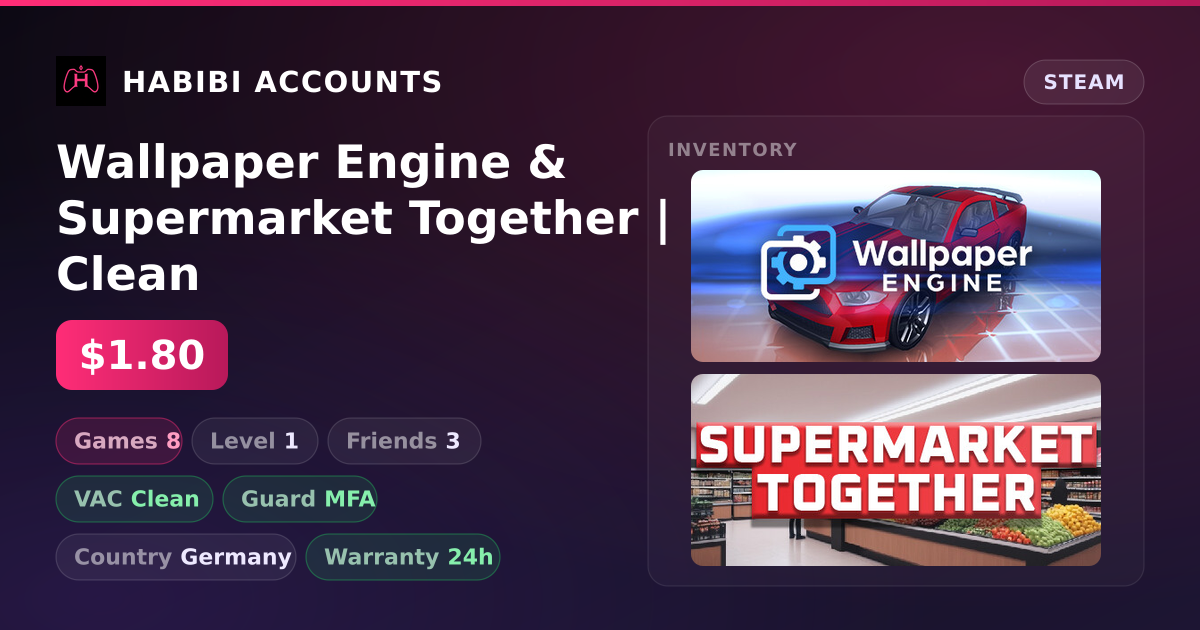 Wallpaper Engine & Supermarket Together | Clean