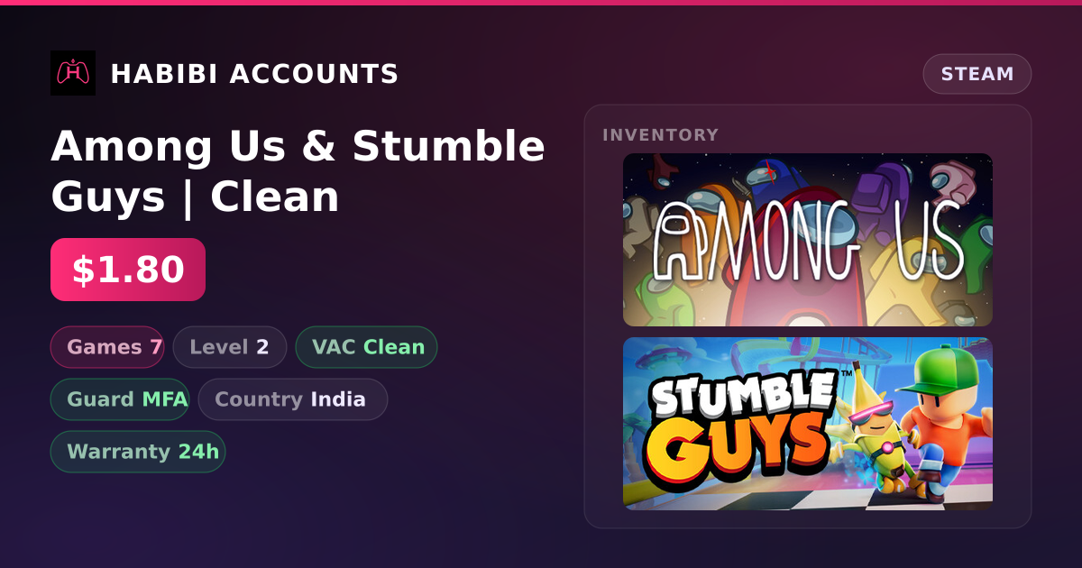 Among Us & Stumble Guys | Clean — HabibiAccounts