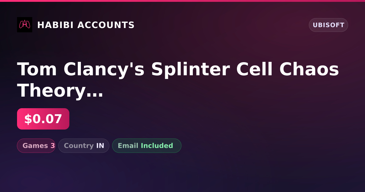 Tom Clancy's Splinter Cell Chaos Theory & Tom Clancy's Ghost Recon | 3 Games — HabibiAccounts