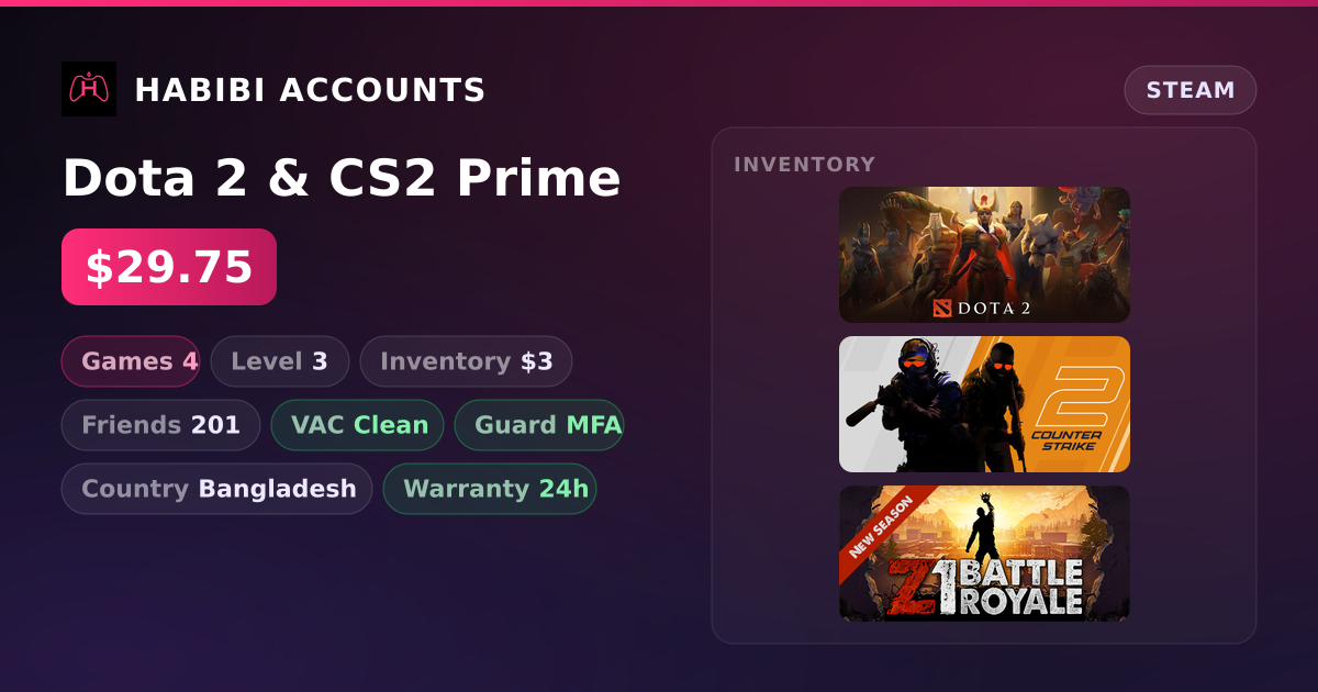 Dota 2 & CS2 Prime