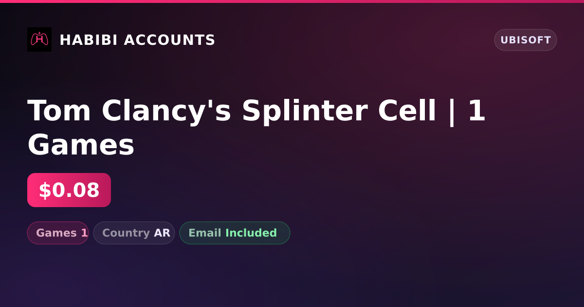 Tom Clancy's Splinter Cell | 1 Games — HabibiAccounts