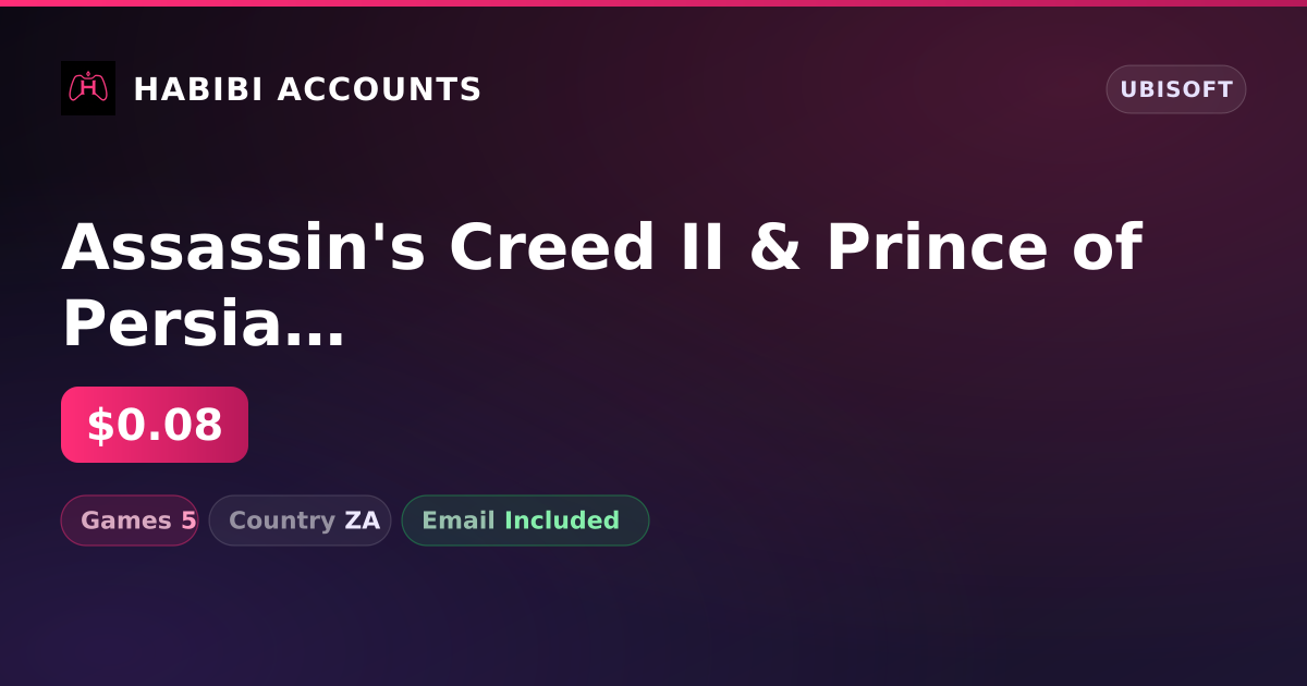 Assassin's Creed II & Prince of Persia The Forgotten Sands Deluxe Edition | 5 Games — HabibiAccounts