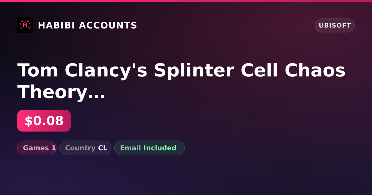 Tom Clancy's Splinter Cell Chaos Theory | 1 Games — HabibiAccounts