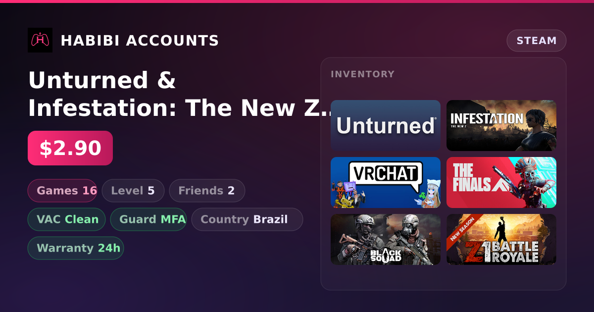 Unturned & Infestation: The New Z | 16 Games | Clean