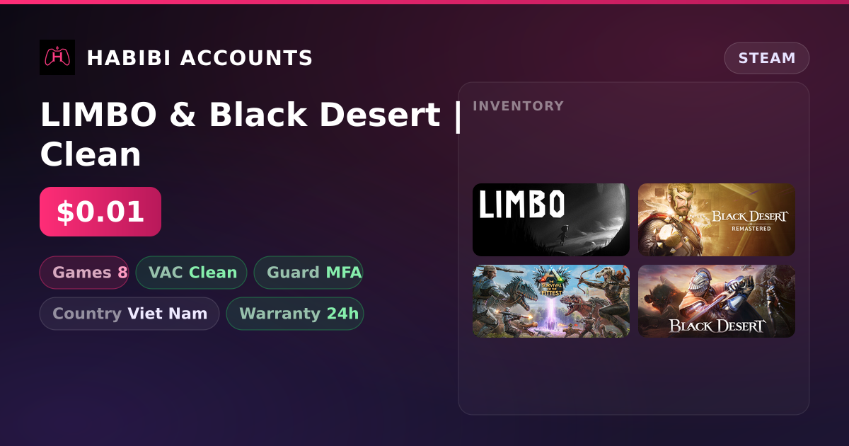 LIMBO & Black Desert | Clean — HabibiAccounts
