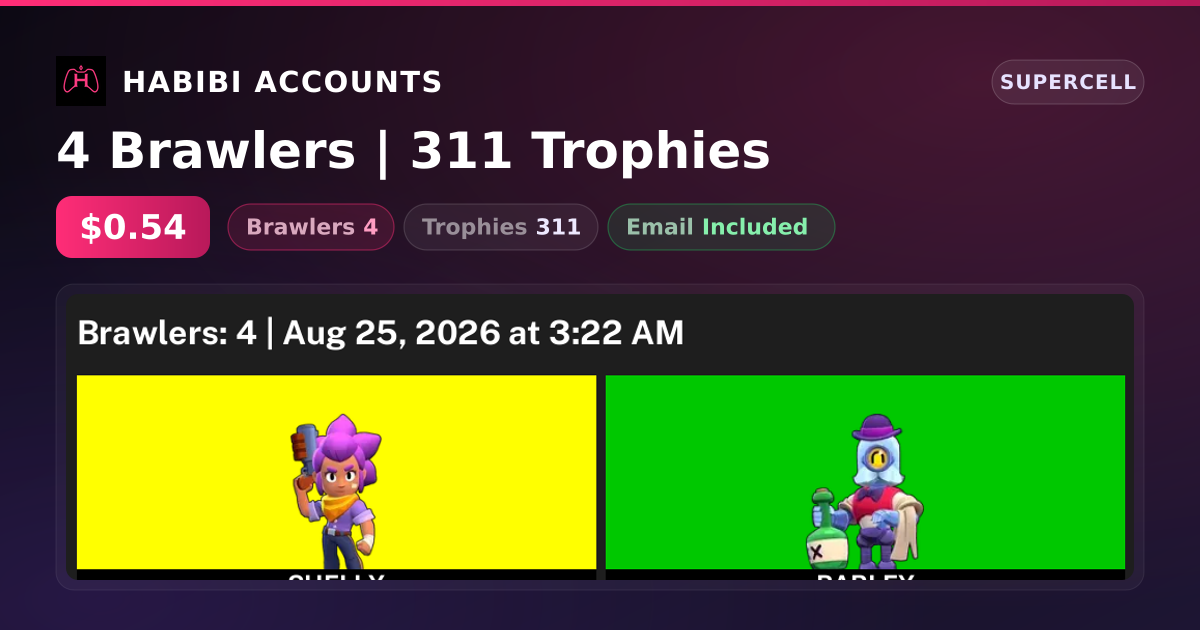 4 Brawlers | 311 Trophies — HabibiAccounts