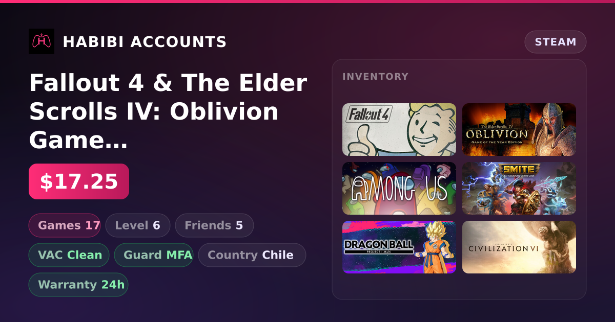 Fallout 4 & The Elder Scrolls IV: Oblivion Game of the Year Edition | 17 Games | Clean