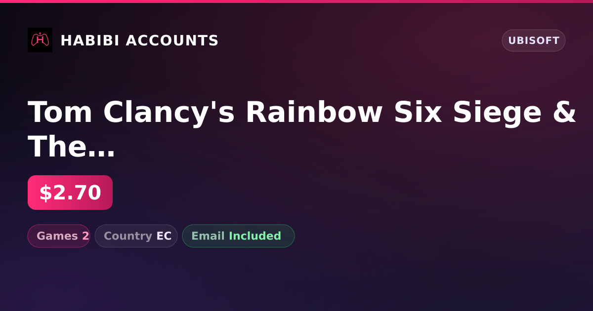 Tom Clancy's Rainbow Six Siege & The Crew Motorfest | 2 Games — HabibiAccounts