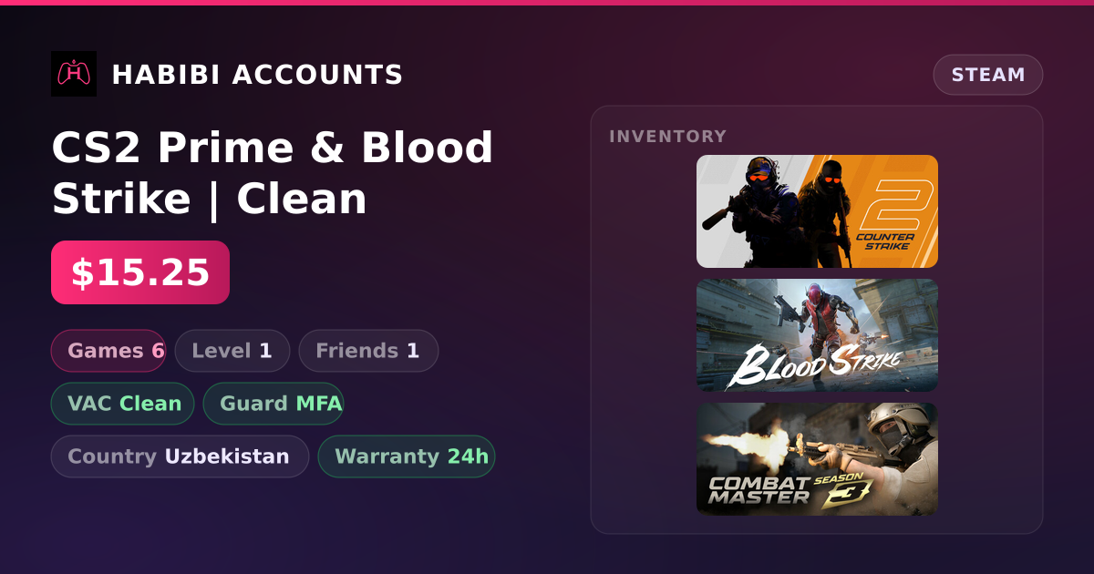CS2 Prime & Blood Strike | Clean — HabibiAccounts
