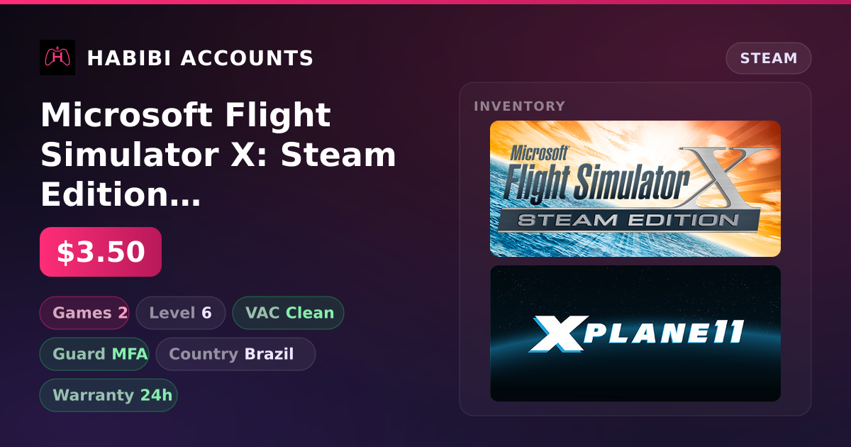 Microsoft Flight Simulator X: Steam Edition & X-Plane 11 — HabibiAccounts