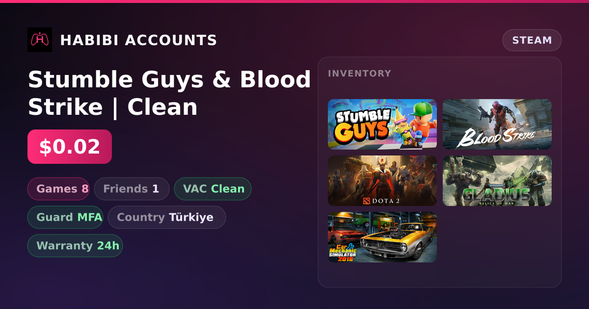 Stumble Guys & Blood Strike | Clean — HabibiAccounts