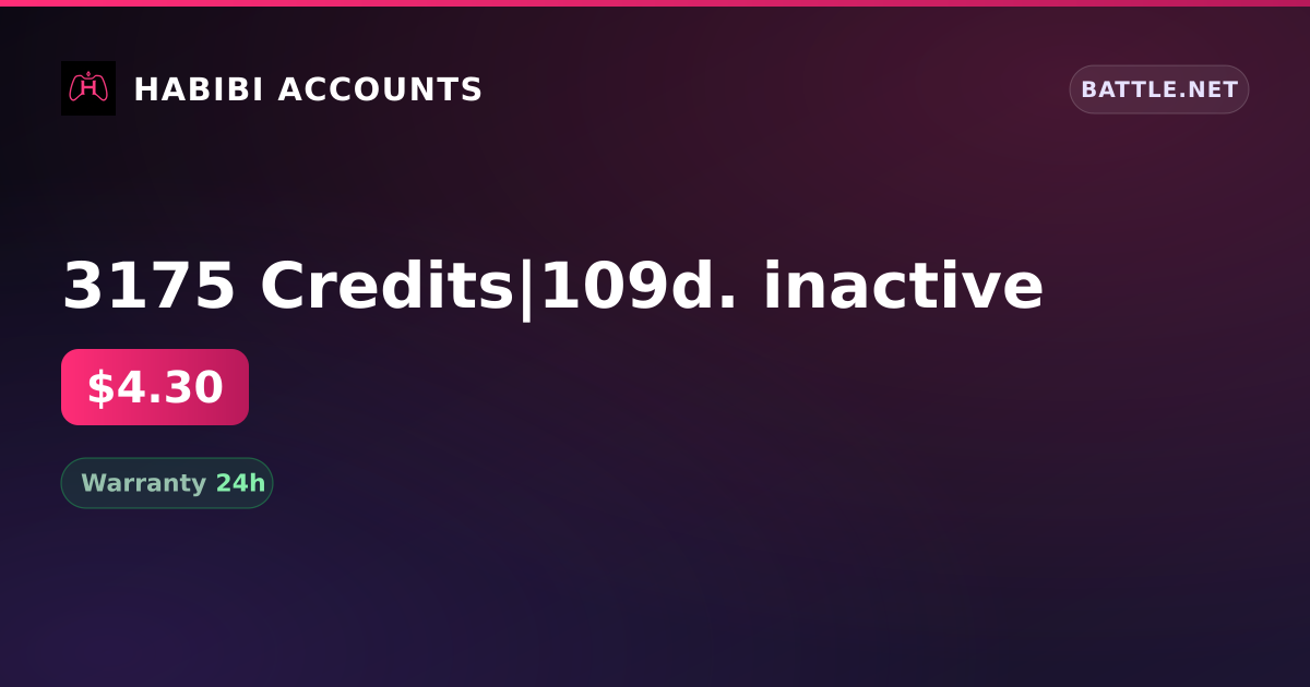 3175 Credits|109d. inactive — HabibiAccounts