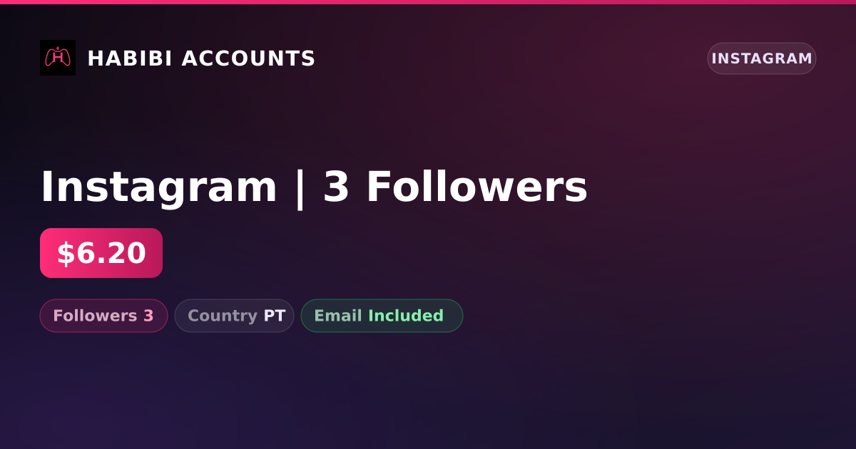 Instagram | 3 Followers — HabibiAccounts