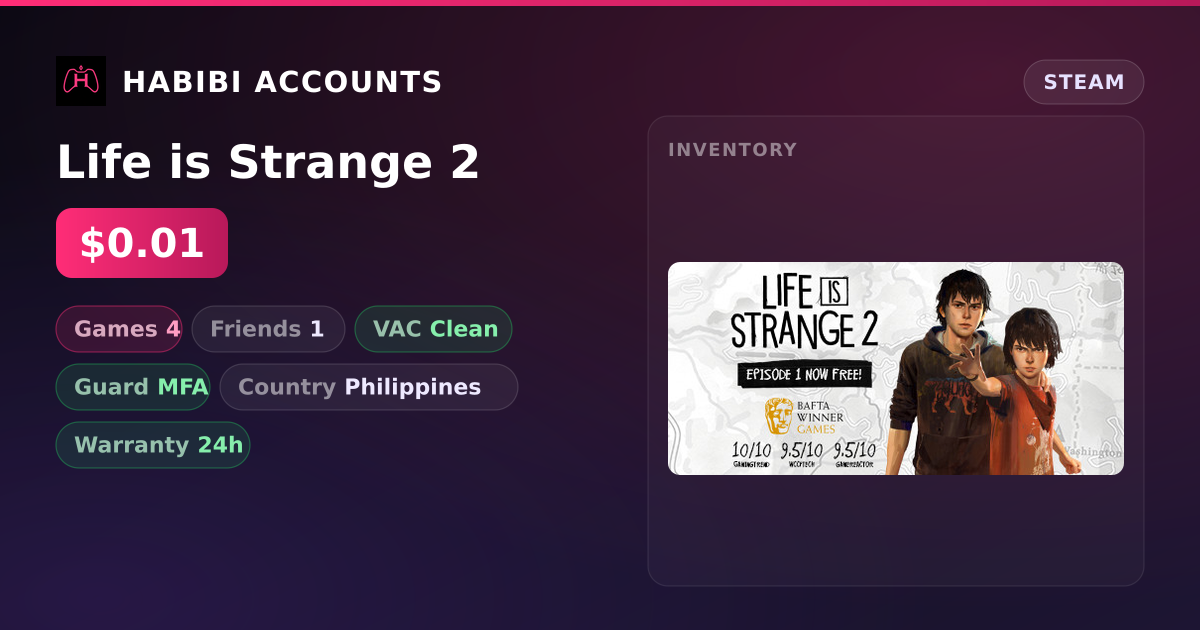 Life is Strange 2 — HabibiAccounts