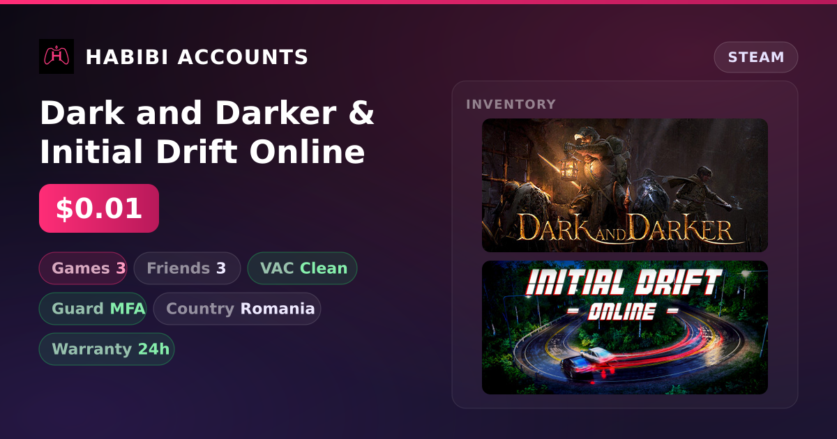 Dark and Darker & Initial Drift Online — HabibiAccounts