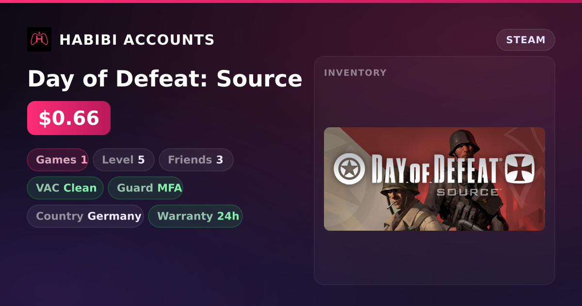 Day of Defeat: Source — HabibiAccounts