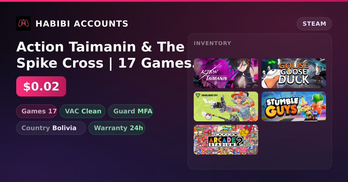 Action Taimanin & The Spike Cross | 17 Games | Clean — HabibiAccounts