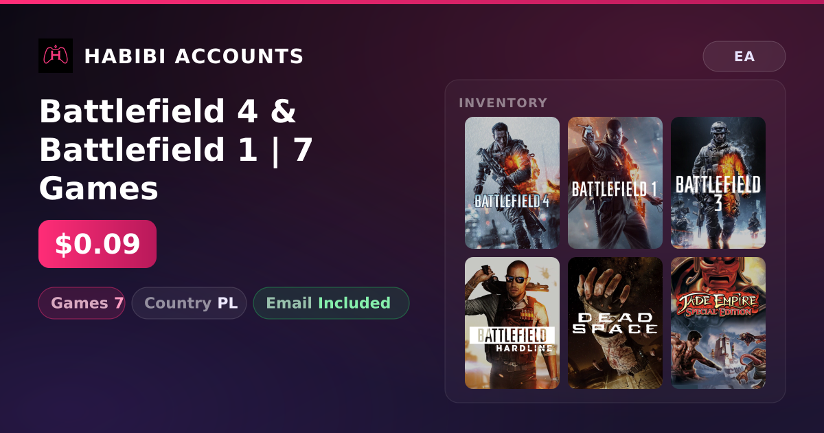 Battlefield 4 & Battlefield 1 | 7 Games — HabibiAccounts