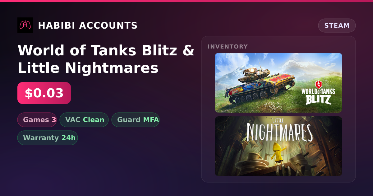 World of Tanks Blitz & Little Nightmares — HabibiAccounts