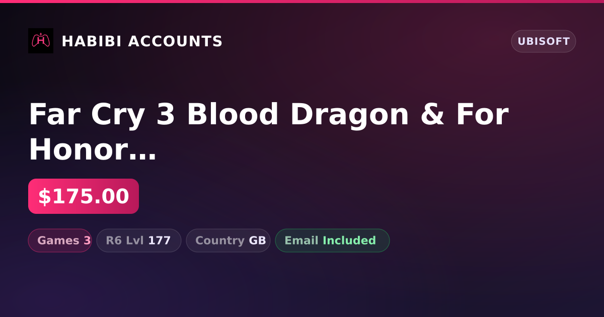 Far Cry 3 Blood Dragon & For Honor | 3 Games — HabibiAccounts