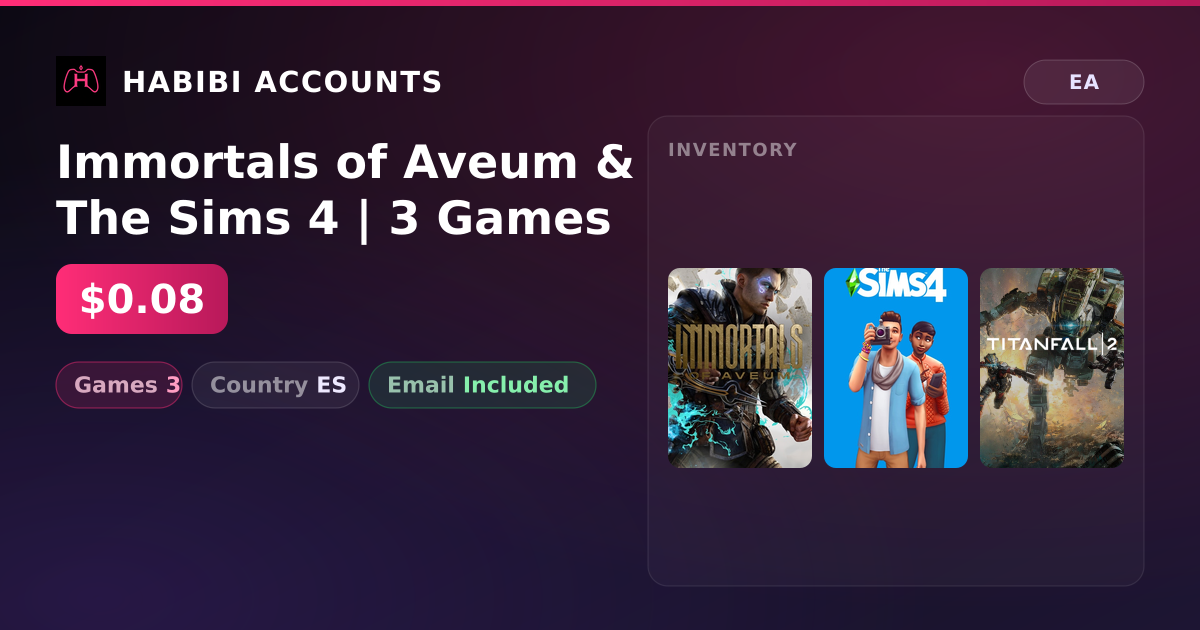 Immortals of Aveum & The Sims 4 | 3 Games — HabibiAccounts