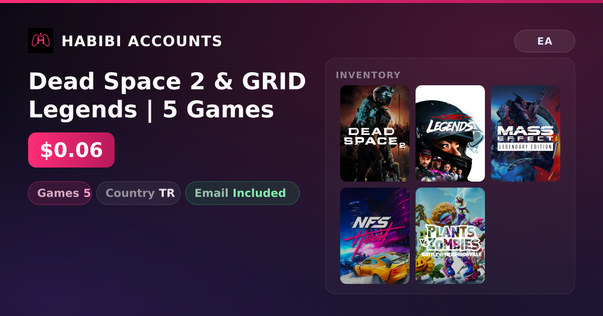 Dead Space 2 & GRID Legends | 5 Games — HabibiAccounts