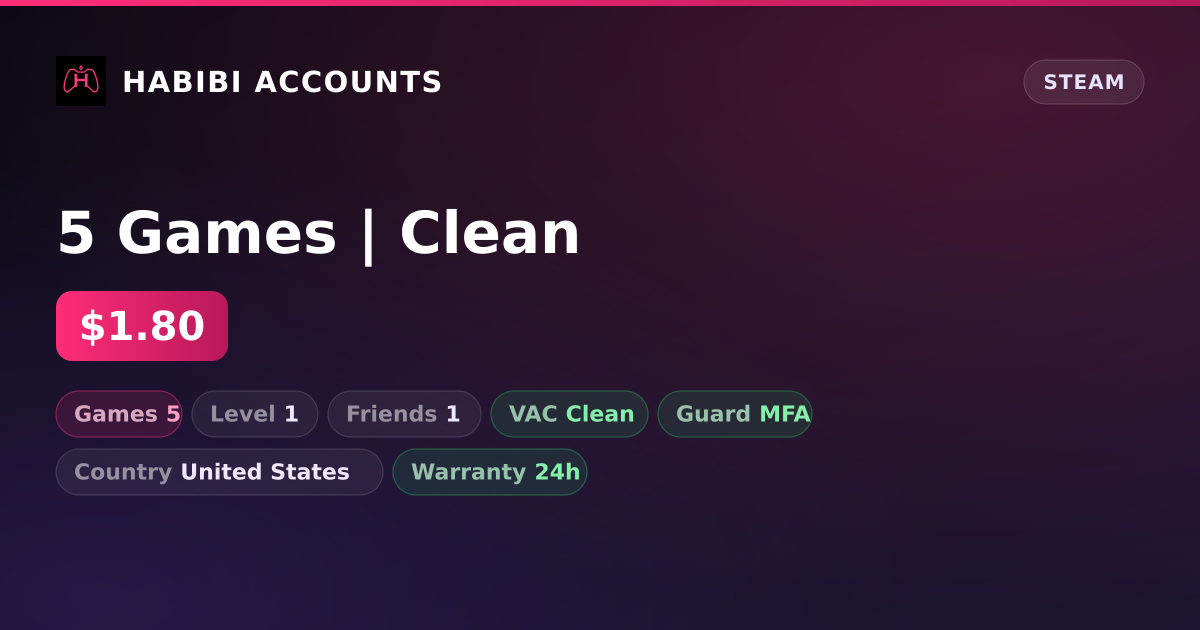 5 Games | Clean — HabibiAccounts