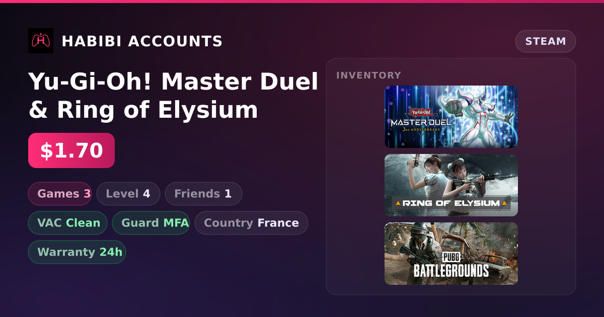 Yu-Gi-Oh! Master Duel & Ring of Elysium — HabibiAccounts