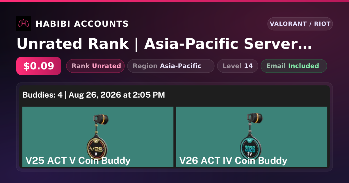 Unrated Rank | Asia-Pacific Server | Level 14 — HabibiAccounts
