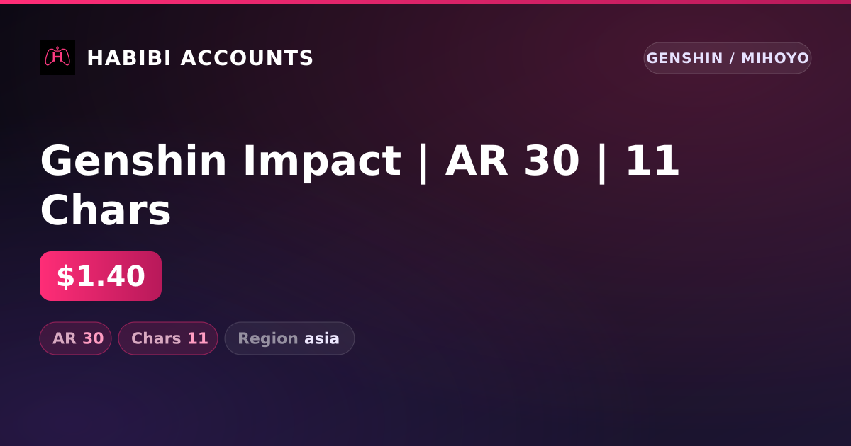 Genshin Impact | AR 30 | 11 Chars — HabibiAccounts
