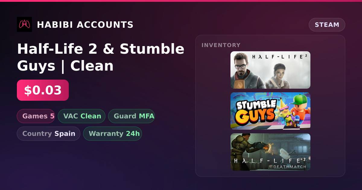 Half-Life 2 & Stumble Guys | Clean — HabibiAccounts