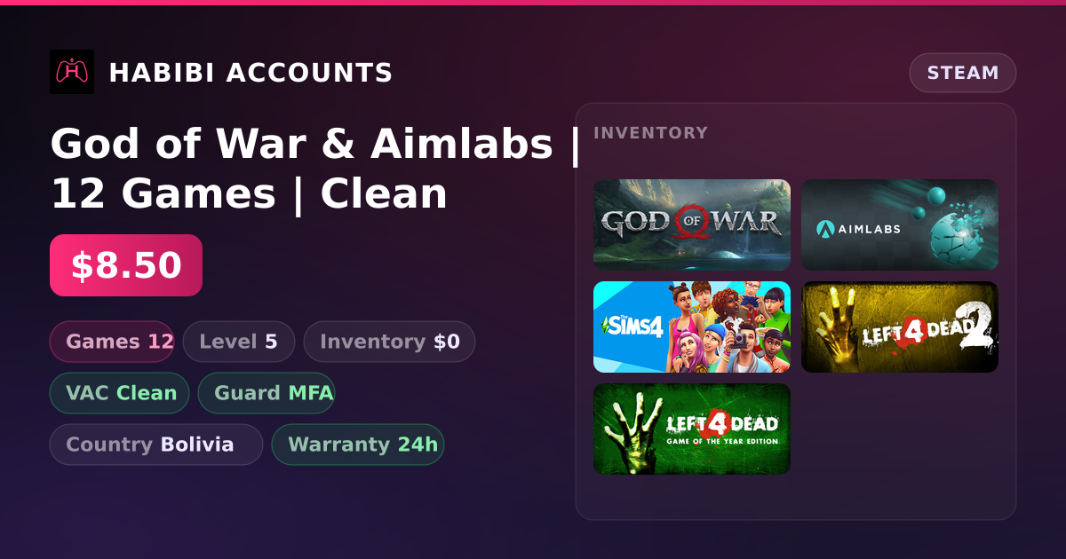 God of War & Aimlabs | 12 Games | Clean