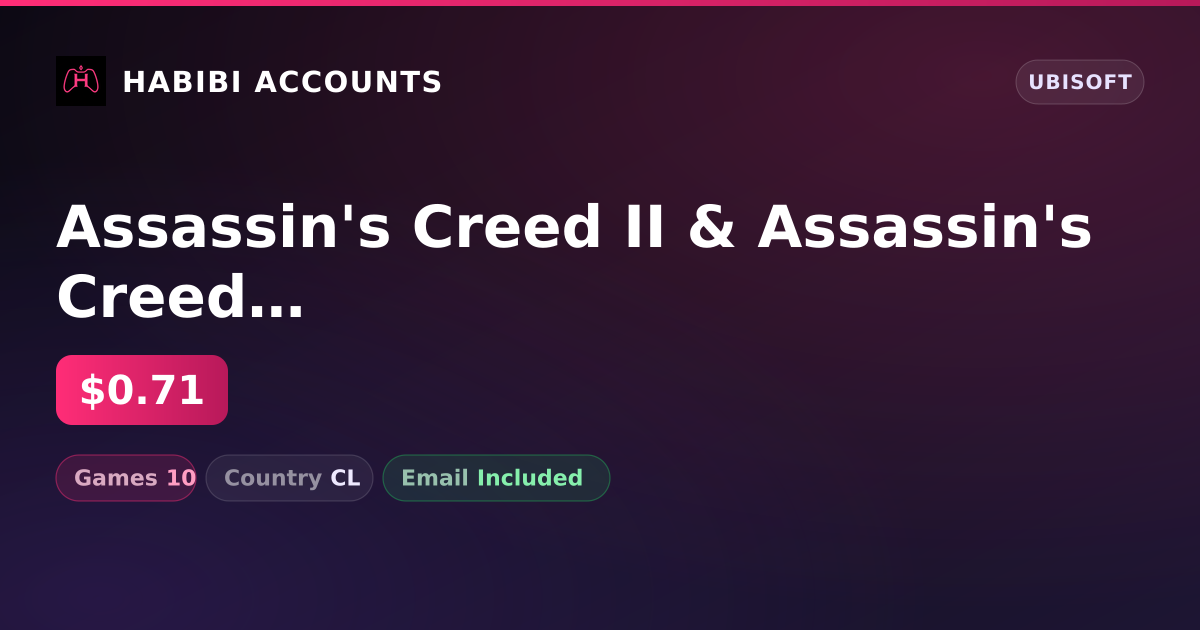 Assassin's Creed II & Assassin's Creed Brotherhood | 10 Games — HabibiAccounts