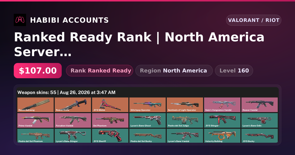 Ranked Ready Rank | North America Server | 55 Skins | 3 Knives | Level 160