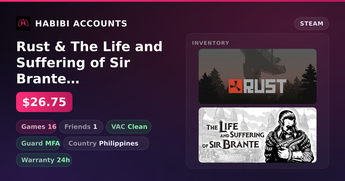 Rust & The Life and Suffering of Sir Brante | 16 Games | Clean