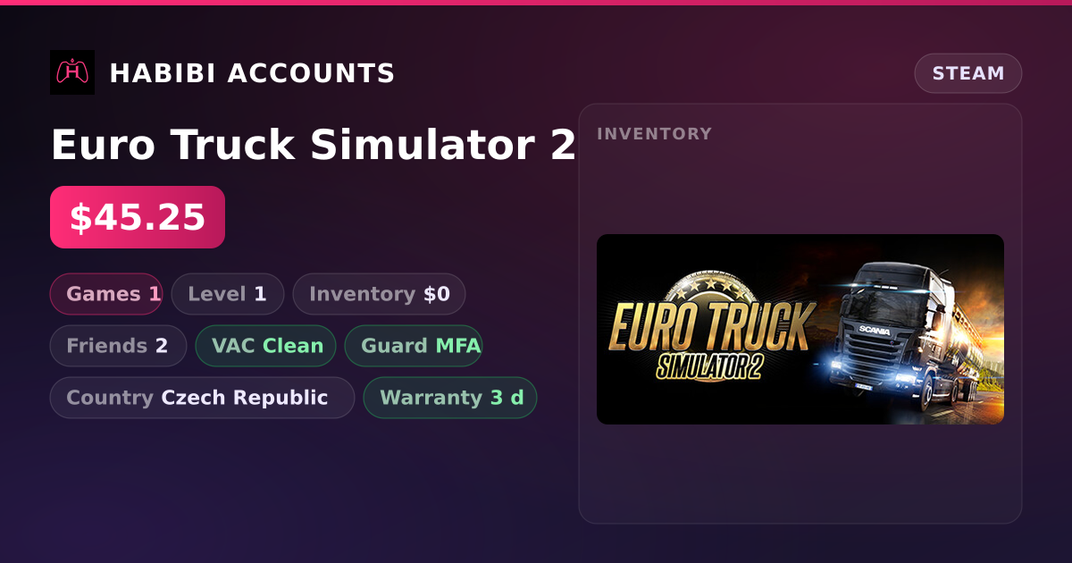 Euro Truck Simulator 2 — HabibiAccounts