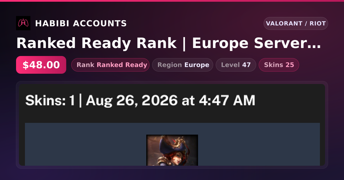 Ranked Ready Rank | Europe Server | 25 Skins | 2 Knives | Level 47 — HabibiAccounts