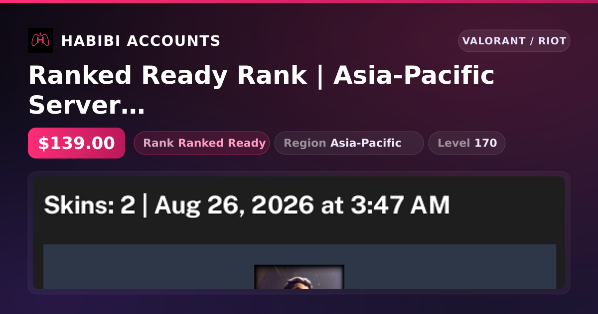 Ranked Ready Rank | Asia-Pacific Server | 62 Skins | 5 Knives | Level 170
