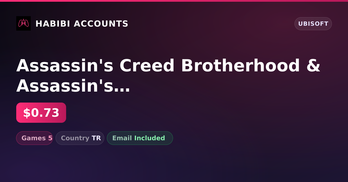 Assassin's Creed Brotherhood & Assassin's Creed Revelations | 5 Games — HabibiAccounts