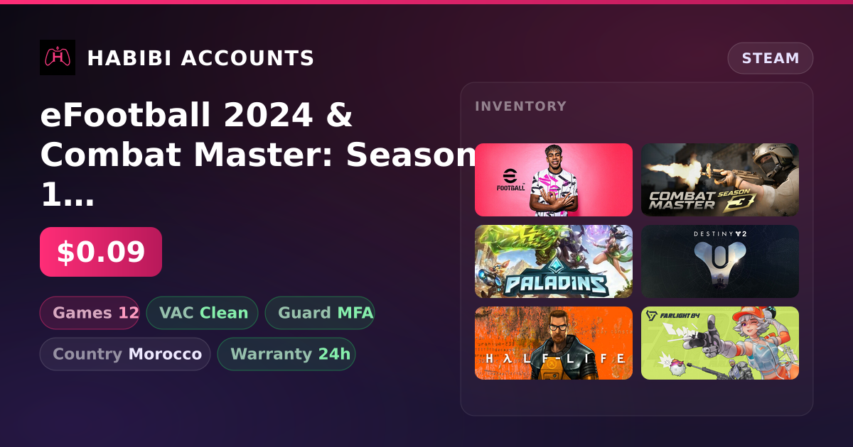 eFootball 2024 & Combat Master: Season 1 | 12 Games | Clean — HabibiAccounts
