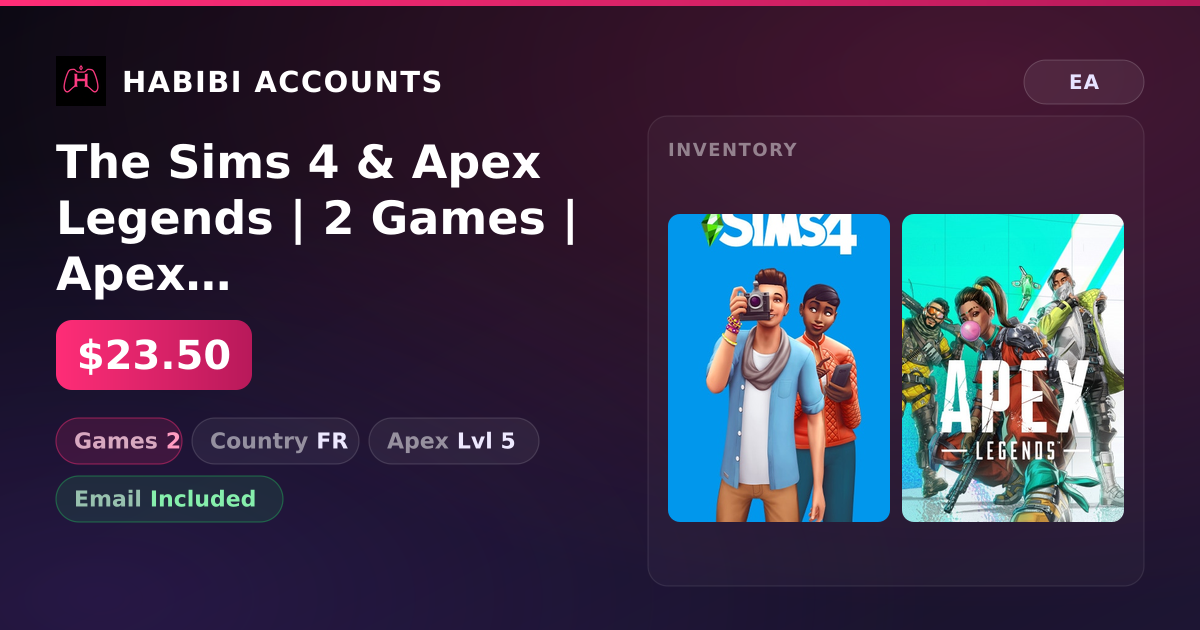 The Sims 4 & Apex Legends | 2 Games | Apex Lvl 5