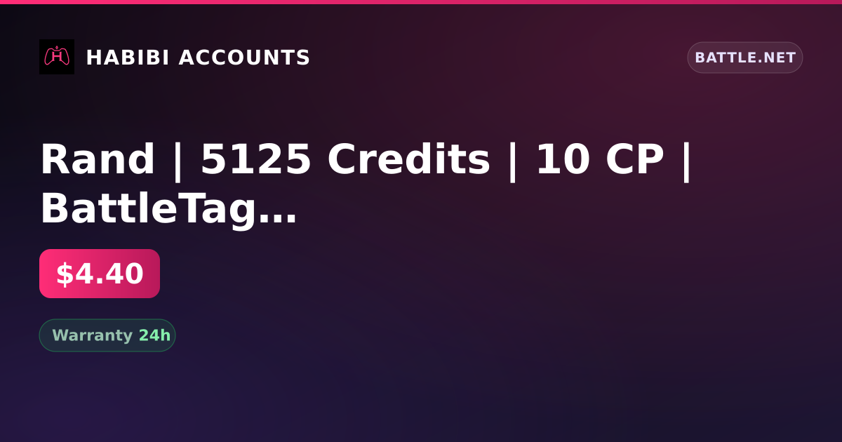 Rand | 5125 Credits | 10 CP | BattleTag can be changed — HabibiAccounts
