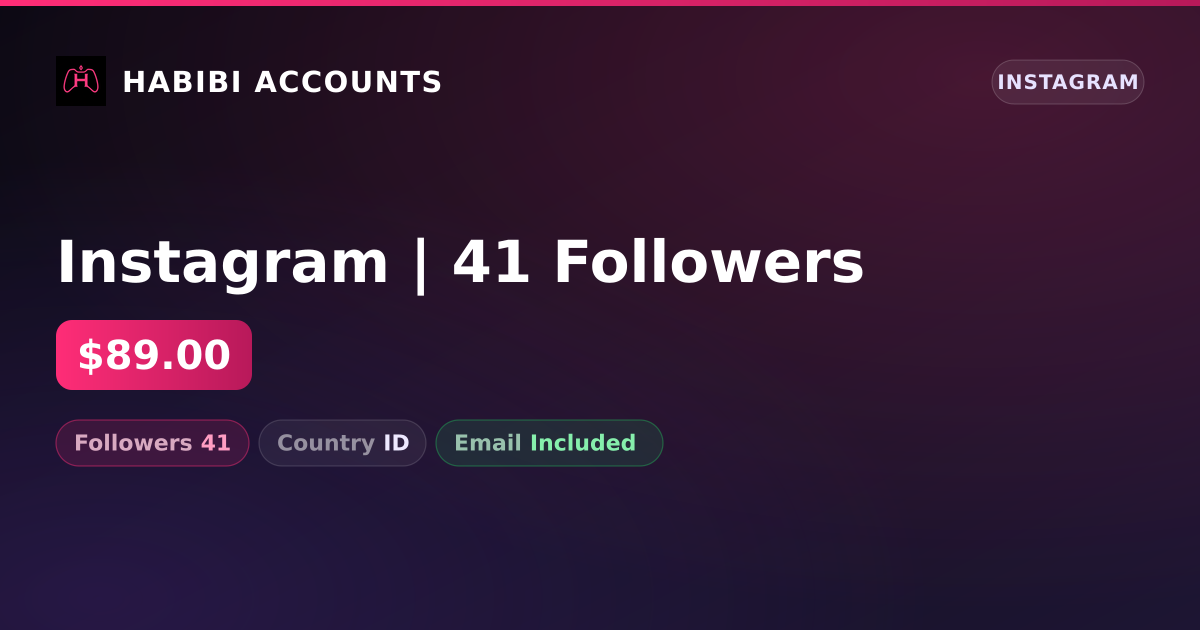 Instagram | 41 Followers — HabibiAccounts